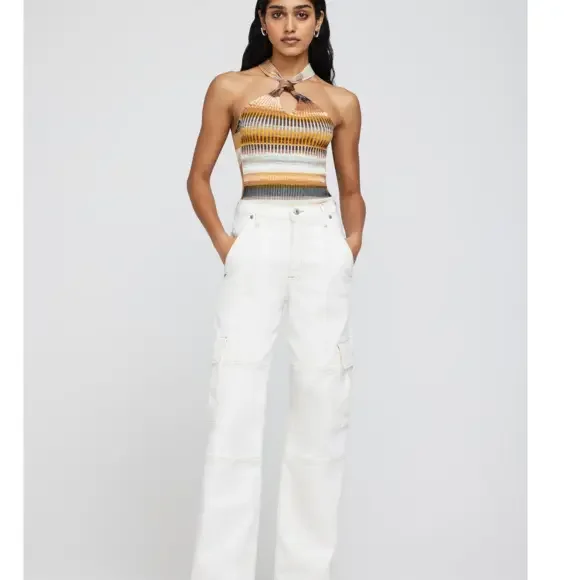 Jonathan Simkhai SIMKHAI Andrea Striped Sleeveless Top in Cream - Picture 2 of 7